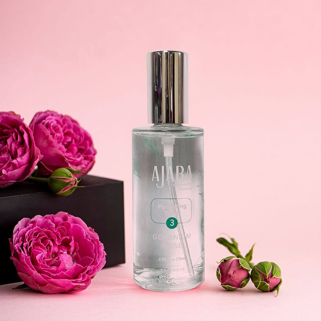 Ajara&#39;s Dew Drizzle - Geranium Rose Hydrating Toner (Vata ausgleichend)