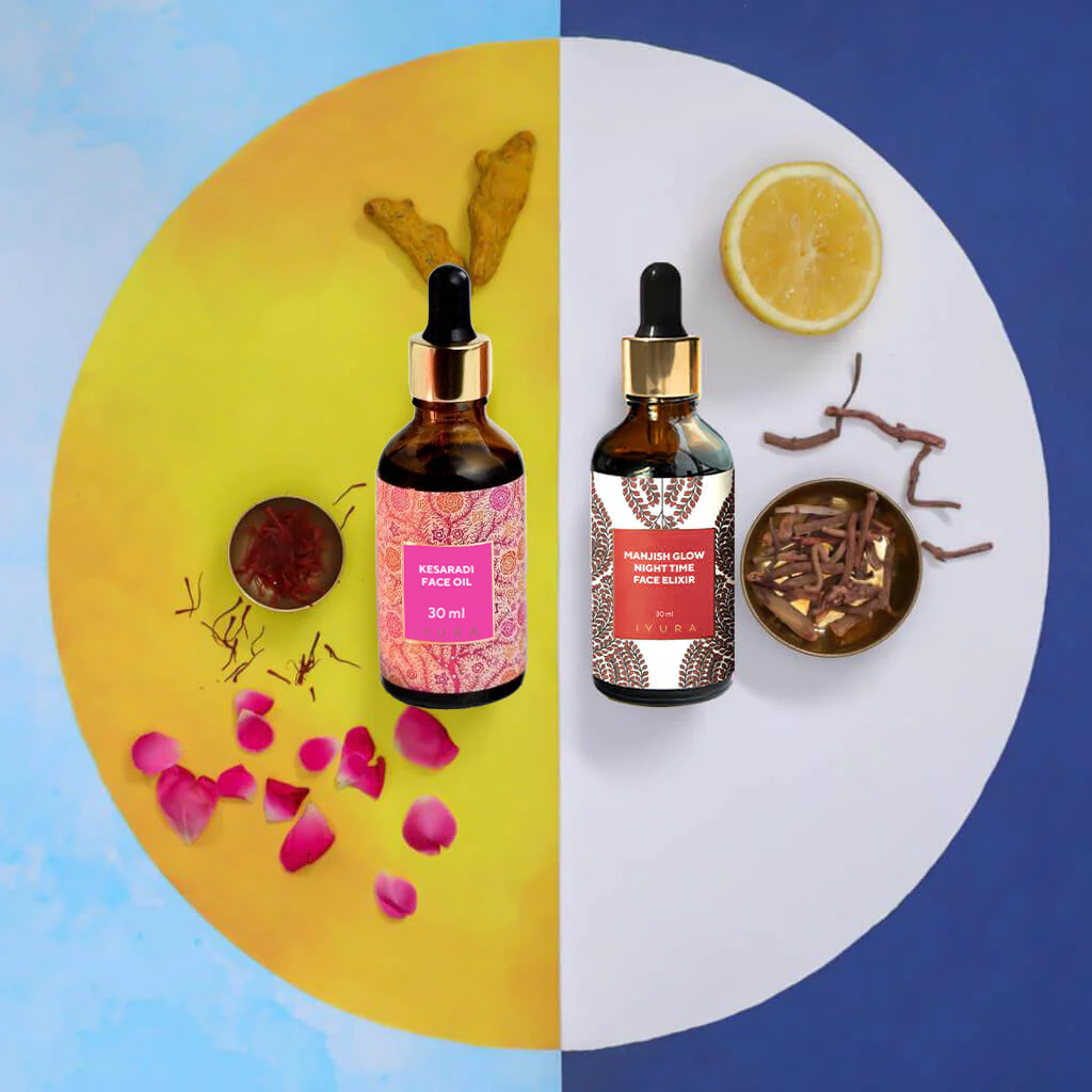 Tag & Nacht Gesichtsöl-Duo - Der beste Feuchtigkeitsspender für gesunde Haut - Ayurvedisches Naturkosmetik-Set